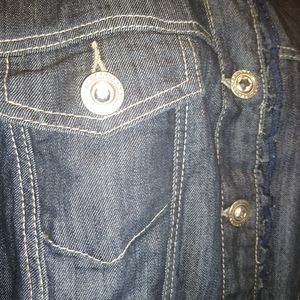 Blue Jean Jacket with Crystal buttons